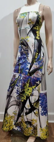 MAURIZIO PECORARO MILANO Multi Colour Patch Short Sleeve Maxi Dress UK10