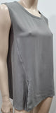 ALL SAINTS Steel Grey Round Neck Knot Front Sleeveless HENY Blouse Top UK4 32
