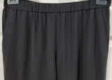 EILEEN FISHER Black Silk Elasticated Waist Tapered Crop Capri Trousers Pants XS/TP