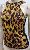 GIANNI VERSACE Gold Yellow & Black Abstract Floral Animal Print Vest Tank Top 42/8