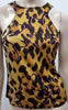 GIANNI VERSACE Gold Yellow & Black Abstract Floral Animal Print Vest Tank Top 42/8