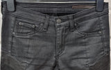 RAG & BONE / JEAN Charcoal Grey Black Leather Detailing Skinny Jeans Pants 27
