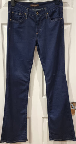 GOLDSIGN Women's Blue Black DARCY Cotton Stretch Slim Leg Denim Jeans Pants 27