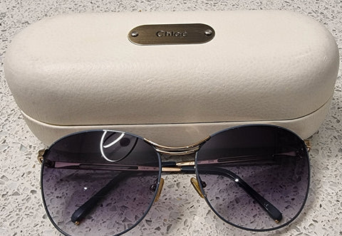 PRADA Made In Italy Black Rounded Rectangular Silver Tone Branded Sunglasses