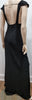 PRADA Black Plunge V Neckline Cap Sleeve Long Length Evening Maxi Dress I44 UK12