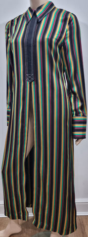 3.1 PHILLIP LIM Brown V Neckline Wrap Style Tie Closure Padded Kimono Jacket L