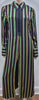 3.1 PHILLIP LIM Black & Multi Colour Striped Collared Long Length Shirt Jacket 8 UK12