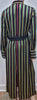 3.1 PHILLIP LIM Black & Multi Colour Striped Collared Long Length Shirt Jacket 8 UK12