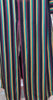 3.1 PHILLIP LIM Black & Multi Colour Striped Collared Long Length Shirt Jacket 8 UK12