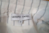 GERARD DAREL Off White & Dark Navy Stripe Lined Summer Blazer Jacket EU38; UK10