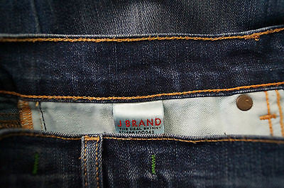 J BRAND The Deal Skinny #4666 DARKVINT Blue Denim Zip Hemline Crop Jeans Sz29