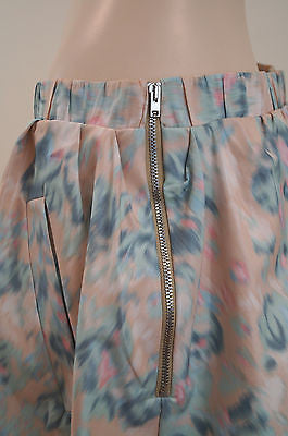 ACNE Designer Multi-Colour Floral Print Pleated Lined Short Skirt FR40; UK12