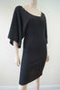 PINKO Black Knitwear Cashmere Silk Alpaca Blend Ribbed Short Mini Dress Sz:S