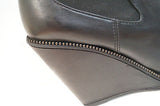 OPENING CEREMONY Black Leather Brass Zip Detail Wedge Ankle Boots EU40 UK7