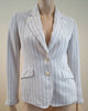 GERARD DAREL Off White & Dark Navy Stripe Lined Summer Blazer Jacket EU38; UK10
