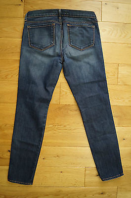 J BRAND The Deal Skinny #4666 DARKVINT Blue Denim Zip Hemline Crop Jeans Sz29