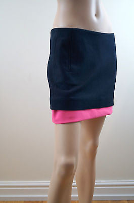 MONCLER Blue & Black Polka Dot Elasticated Waist Pleated Knee Length Skirt UK10
