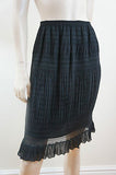 VENERA ARAPU PARIS Black Silk Blend Elasticated Waist Evening Skirt UK12 EU40