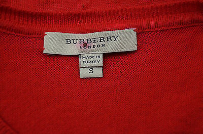 BURBERRY London Red 100% Cotton Knitwear Tank Sleeveless Sweater Top Sz: S