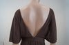 MILLY OF NEW YORK Chocolate Brown Gold Tone Waist Detail Pleated Evening Dress M