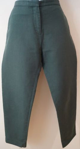 MARNI Pink Wool Blend Mock Button Fastened Wide Leg Crop Trousers Pants 40 UK8