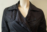 ADD Black Collared Lightweight Belted Mac Trench Coat Jacket IT40 UK10