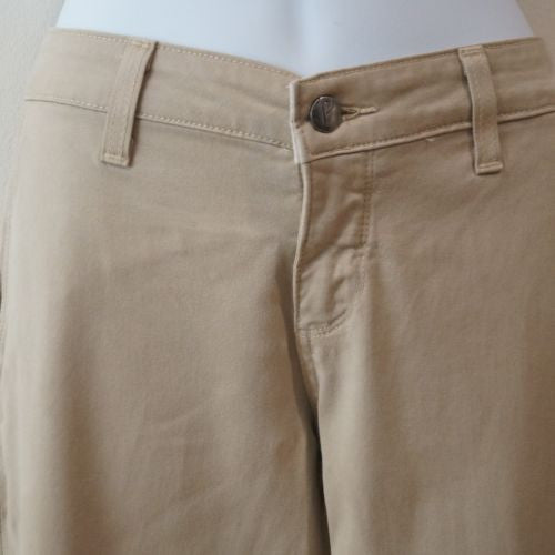 PAIGE Beige Lyocell Cotton Stretch Tapered Crop Capri Trousers Pants Sz:28