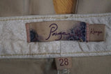 PAIGE Beige Lyocell Cotton Stretch Tapered Crop Capri Trousers Pants Sz:28