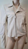 HELMUT LANG White Leather Silver Tone Zipper Biker Jacket SZ42; UK10