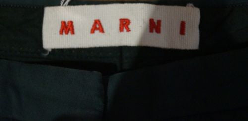 MARNI Made In Italy Women's Green 100% Cotton Crop Capri Trousers Pants IT40; UK