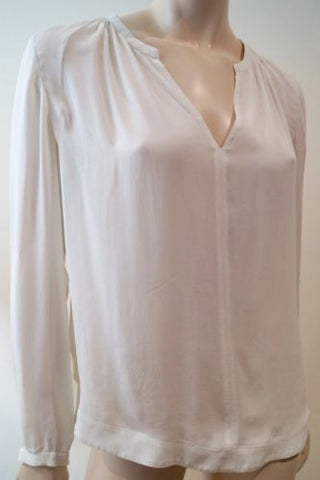 CUSTOMMADE Pale Peach Pink Silk Collared Long Sleeve Blouse Shirt Top 38; UK10