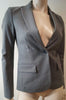 THEORY Grey Wool Blend V Neck Lapels Long Sleeve Formal Jacket Sz:00 XS