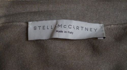 STELLA MCCARTNEY Beige & Grey 100% Cotton Ombre V Neck Cardigan Top 42 UK12