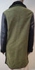 3.1 PHILLIP LIM Khaki Green Detachable Fur Collar & Leather Sleeve Jacket Coat S