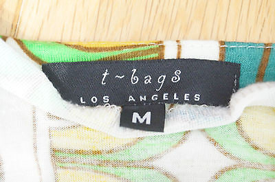 T-BAGS LOS ANGELES Bold Geometric Print Gold Tone Belted Mini Dress Sz:M