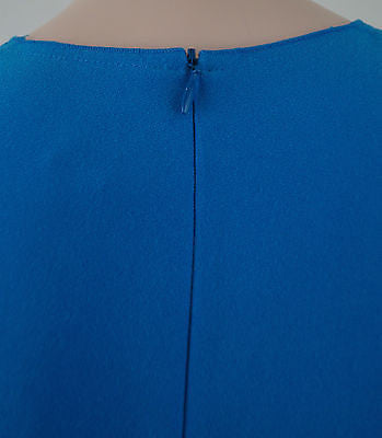 JOSEPH Royal Blue Round Neck Sleeveless Panelled A-Line Dress Sz:42 UK14