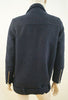 THE KOOPLES Dark Midnight Blue Wool Blend Zipper Biker Jacket Coat Sz38 UK10