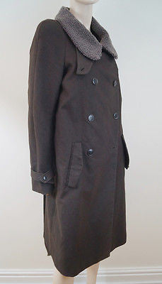 EPISODE Charcoal Grey 100% Wool Collared Concealed Fastening Winter Coat UK10