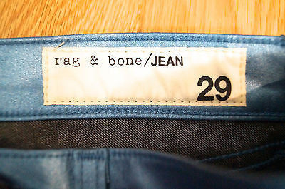 RAG & BONE Ladies Metallic Blue Skinny Leg Leggings Trousers Jeans Sz29