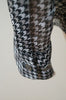 EQUIPMENT FEMME Black Cream Silk Geometric Dogtooth Print Sheer Evening Blouse M