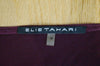 ELIE TAHARI Burgundy Plum Stretch Silk One Bow Shoulder Embellished Blouse Top M