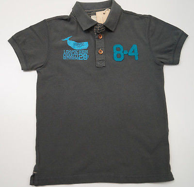 SCOTCH SHRUNK Grey Save The Whales Short Sleeve Collared Polo Shirt Top BNWT