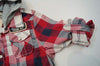 SCOTCH & SODA SHRUNK Red & Cream Checked Long Sleeve Grey Hoodie Shirt Top BNWT