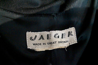 JAEGER Women's Black V Neck Sheen Lapels Formal Evening Coat Sz M
