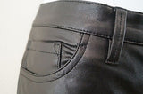 PINKO Designer Black Ladies Faux Leather Skinny Trousers Pants UK10; IT42