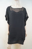 DIANE VON FURSTENBERG Black Semi Sheer Layered Silk Chiffon Dress US8; UK12