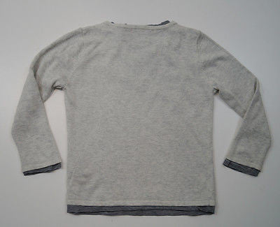 SCOTCH SHRUNK Grey Long Sleeve Knitted Jumper & Navy Striped T-Shirt Top BNWT