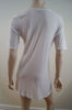 HALSTON HERITAGE White V Neck Modal Sheer Jerseywear T-Shirt Tee Top Sz M/L