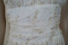 JUMP APPAREL BY WENDYE CHAITIN White & Gold Embroidery Halter Evening Dress Sz:S