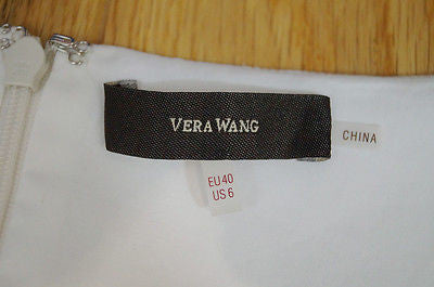 VERA WANG White Cotton & Silk Summer Dress EU40; UK10/12 US6 BNWT